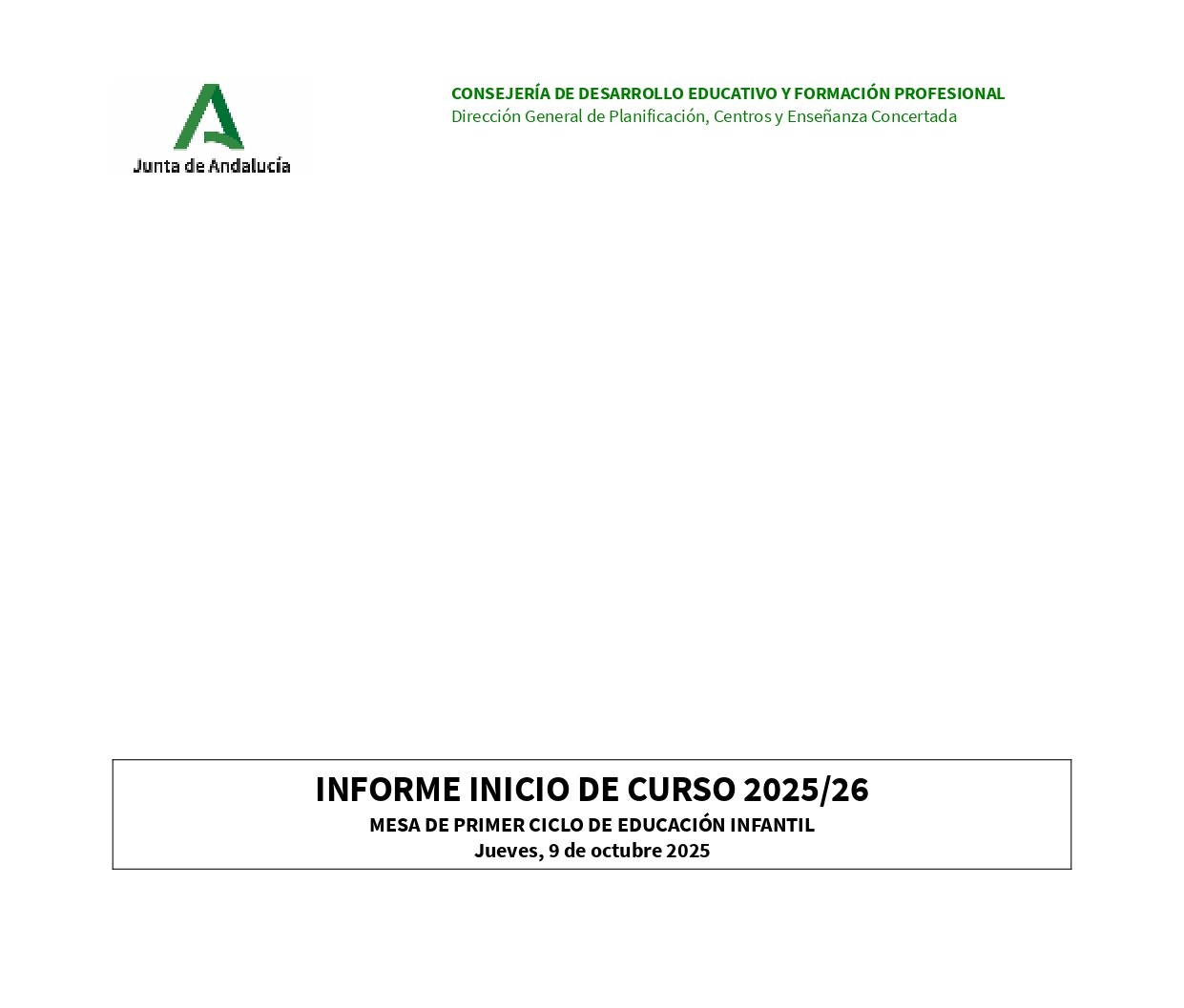 Informe Inicio de Curso 2025 26