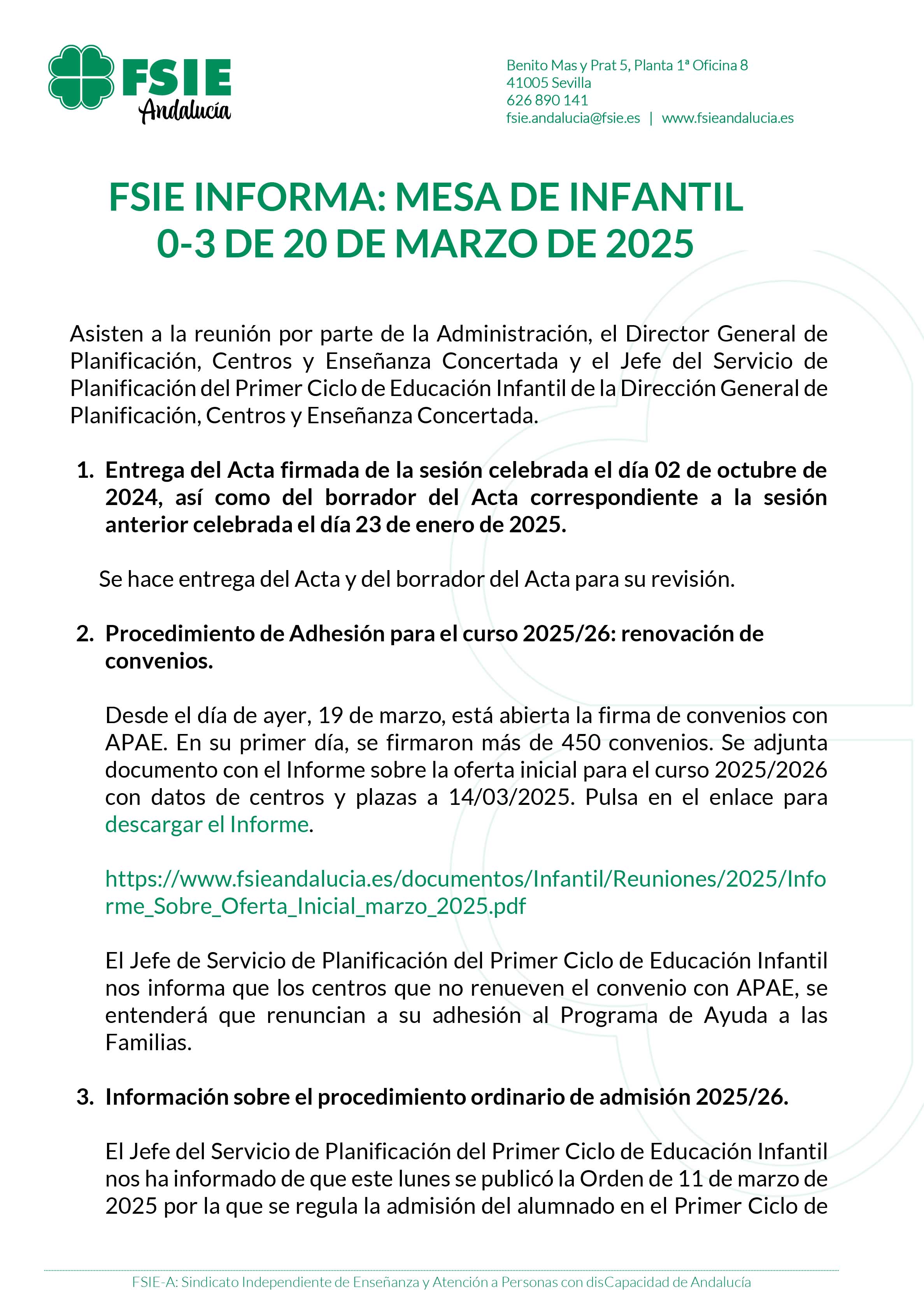 Resumen Mesa Infantil 0 3 de 20 de MARZO de 2025